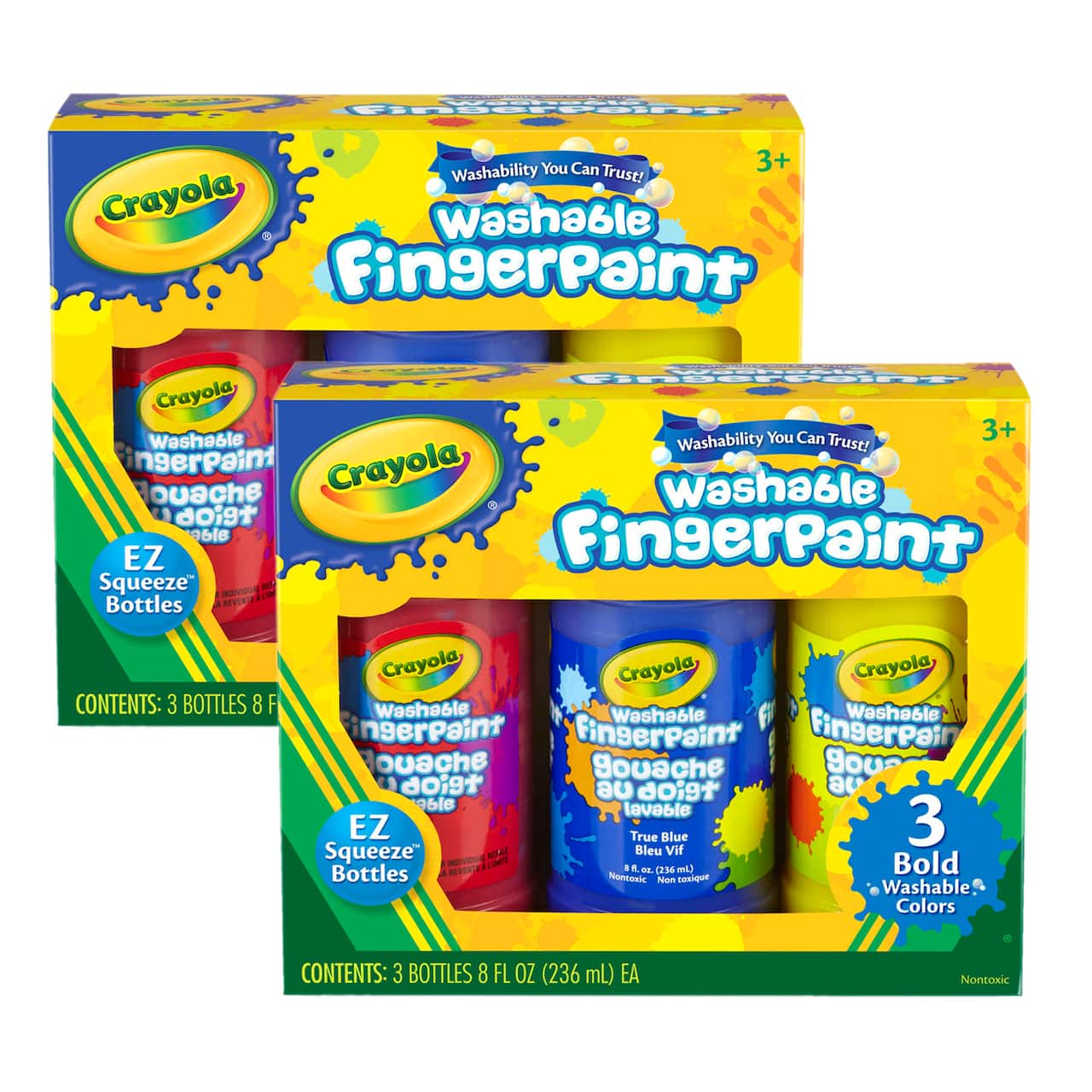 6 Packs: 2 Packs 3 ct. (36 total) Crayola&#xAE; Bold Colors Washable Fingerpaint